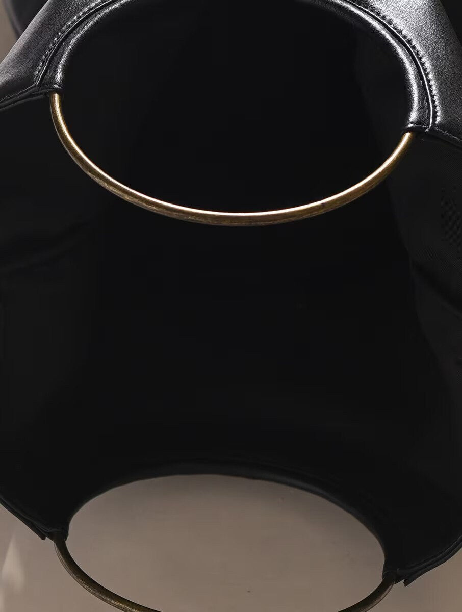 Black Leather Sling Bag
