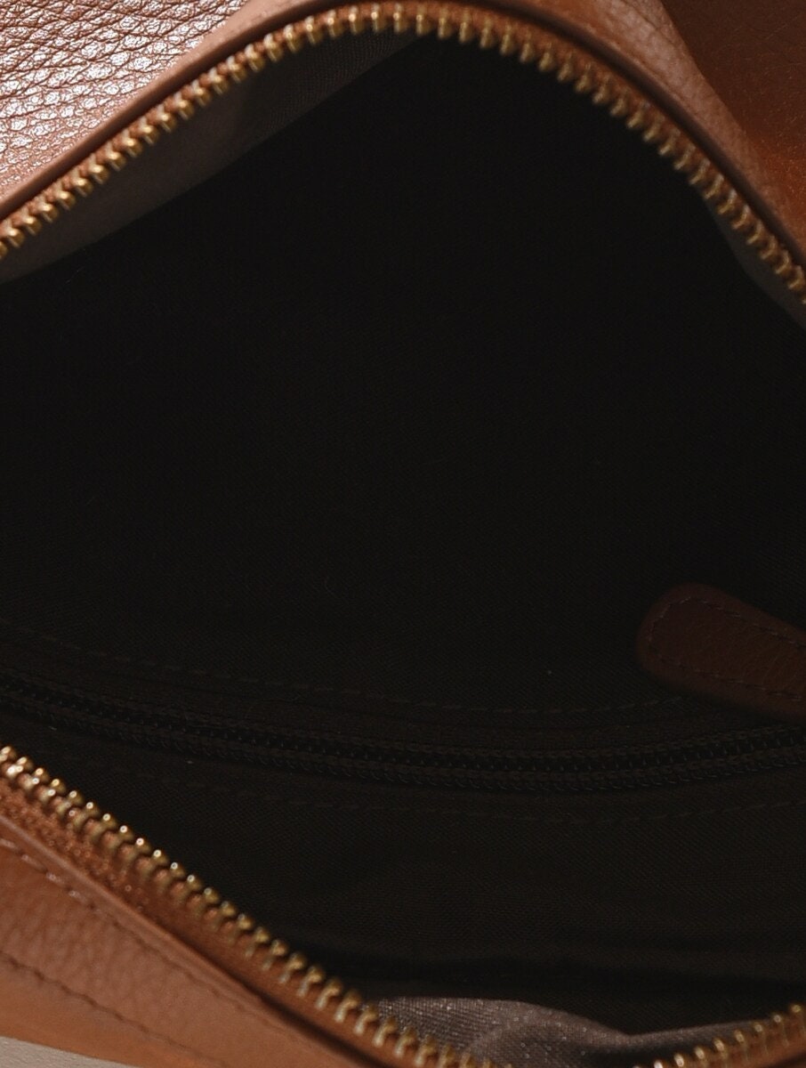 Brown Leather Sling Belt Bag