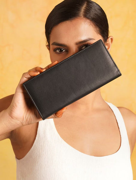 Handcrafted Black Leather Wallet for Women - Stylish & Durable Accessories for Everyday Use