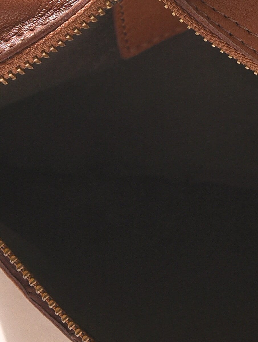 Tan Brown Woven Leather Belt Bag