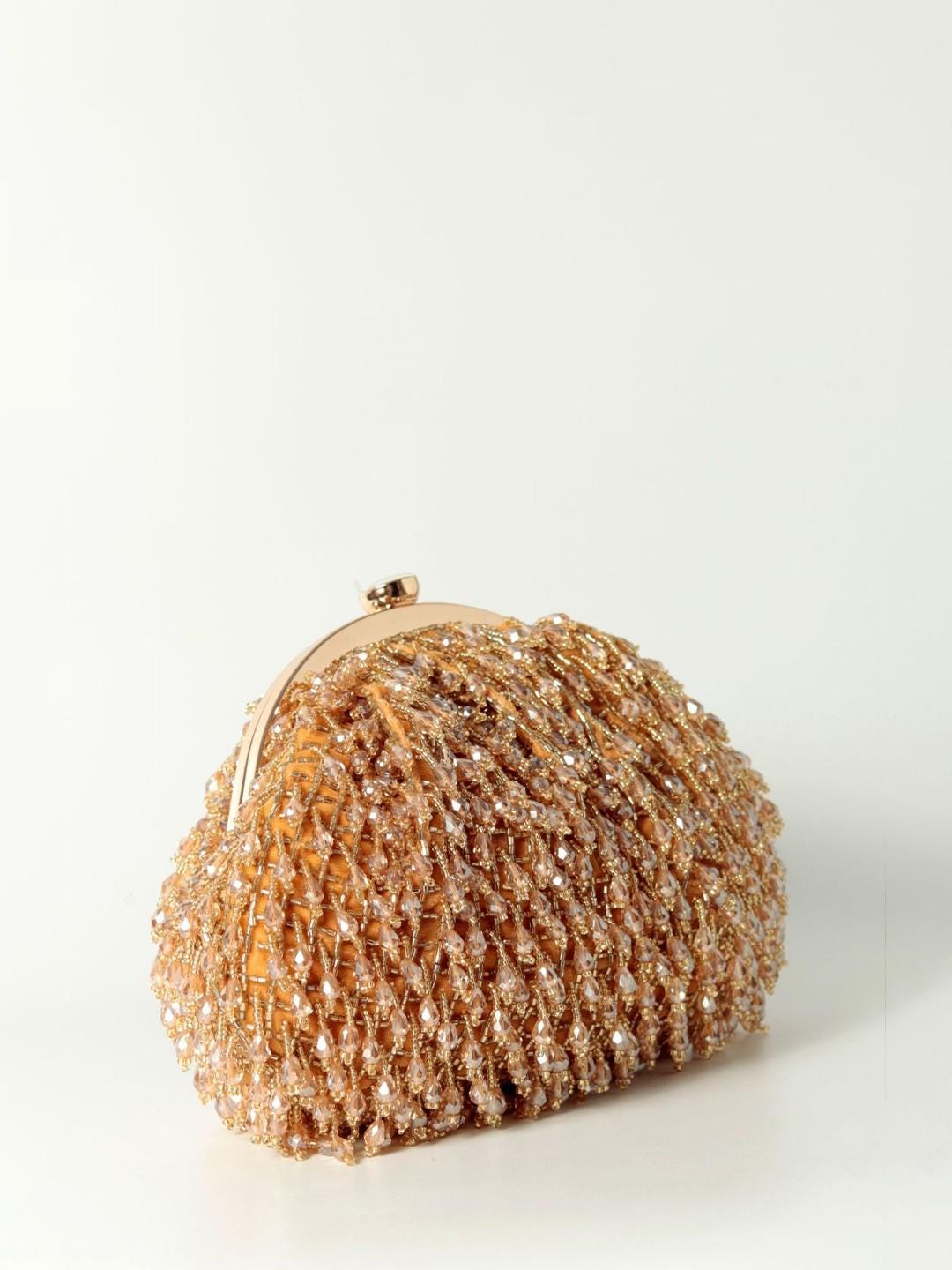 Gold Embellished Potli Bag with Decorative Handle