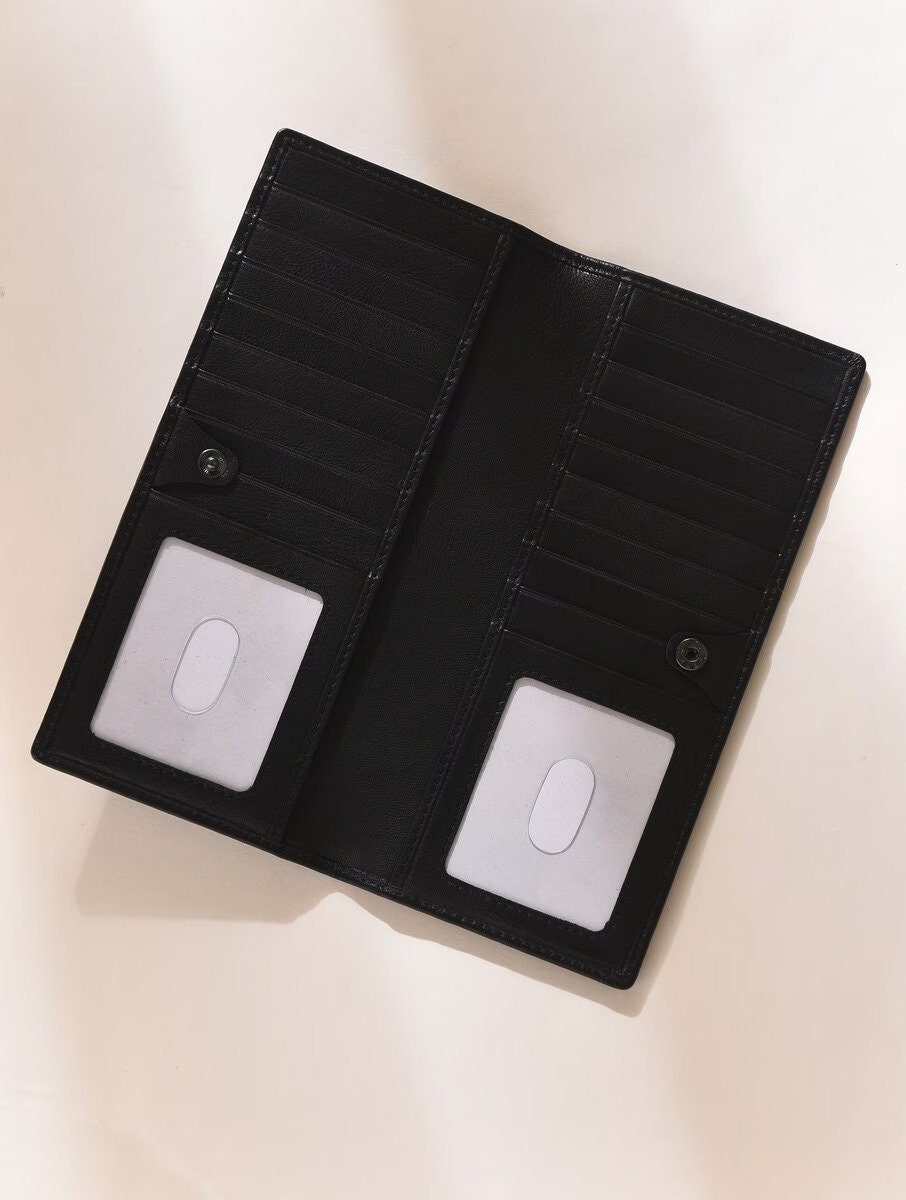 Handcrafted Black Leather Wallet for Women - Stylish & Durable Accessories for Everyday Use