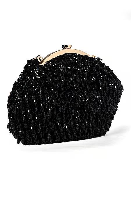 Black Embellished Potli Bag with Handle