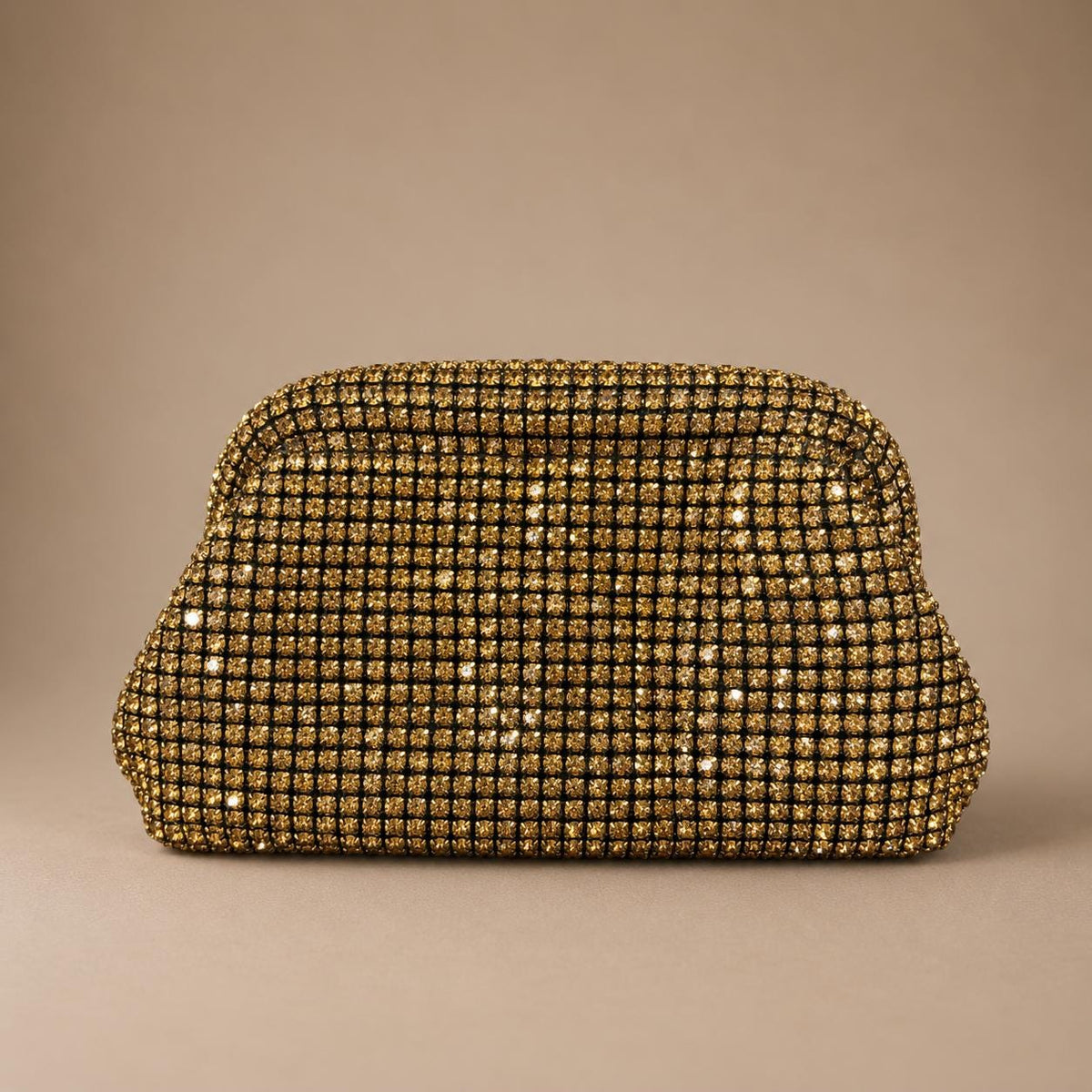 Gold Embellished Evening Clutch with Chain Strap