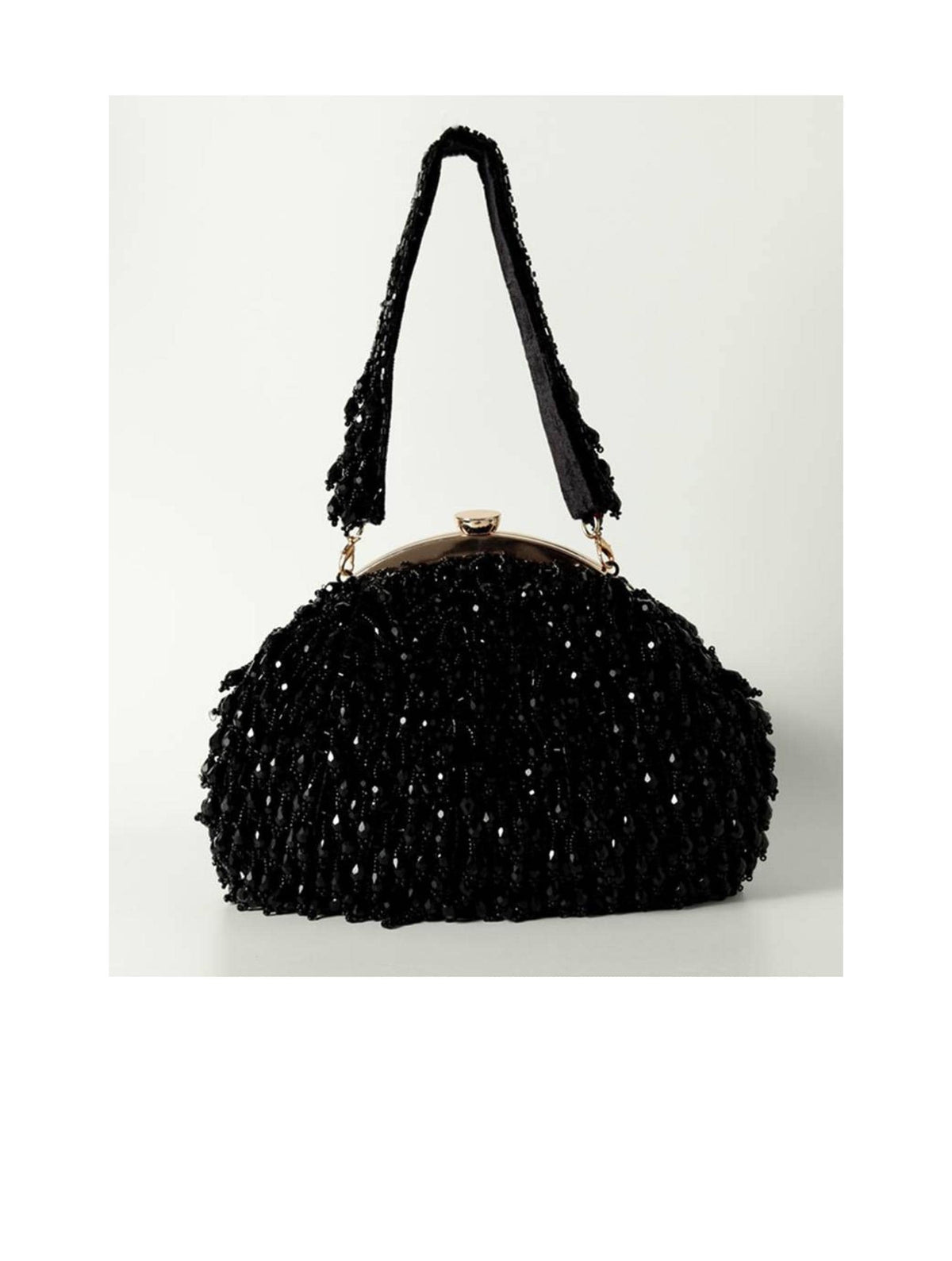 Black Embellished Potli Bag with Handle