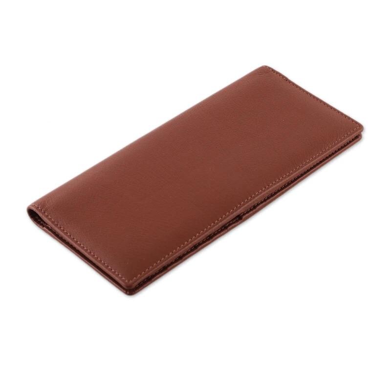 Tan Brown Leather Wallet for Women