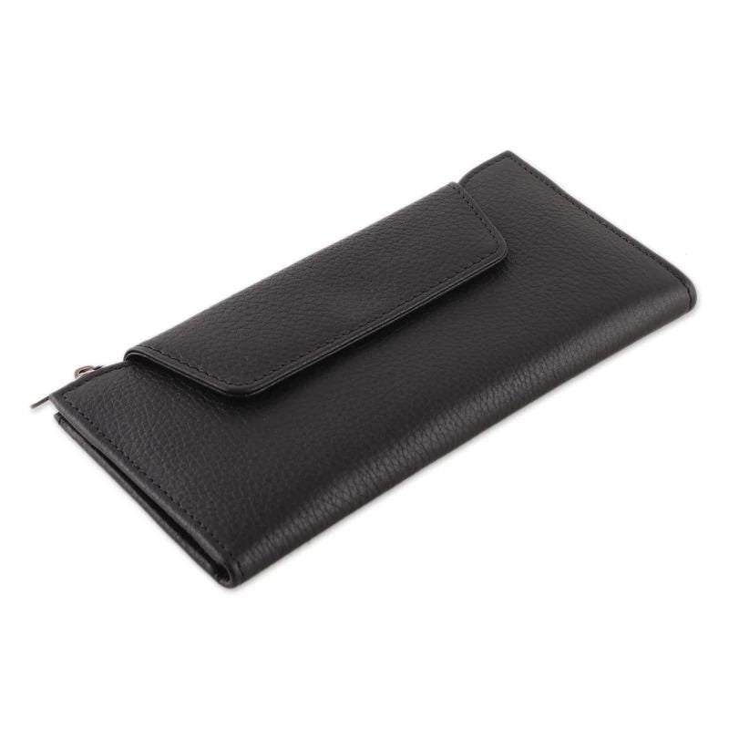 Handcrafted Black Leather Wallet for Women