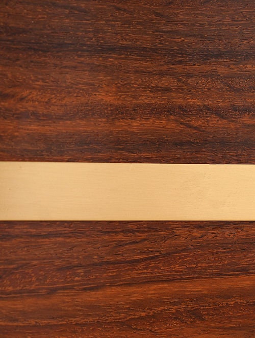 Handcrafted Wooden Clutch with Curved Handle