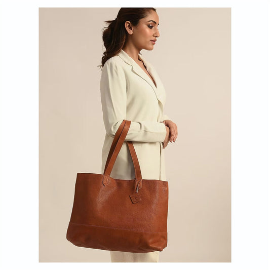 Handcrafted Brown Leather Tote Bag