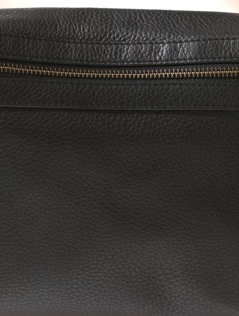 Black Leather Sling Belt Bag