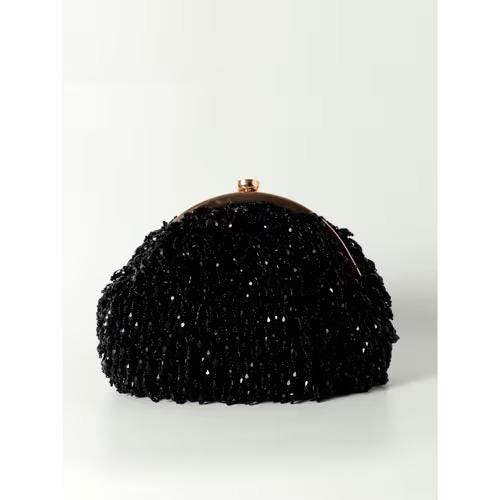 Black Embellished Potli Bag with Handle