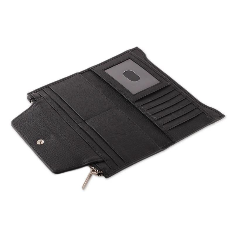 Handcrafted Black Leather Wallet for Women