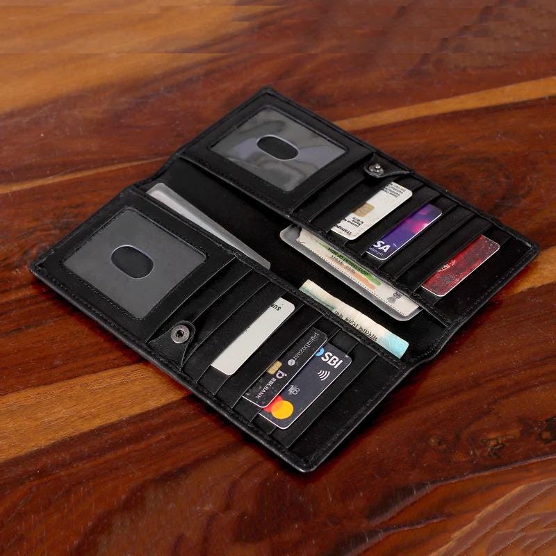 Handcrafted Black Leather Wallet for Women - Stylish & Durable Accessories for Everyday Use
