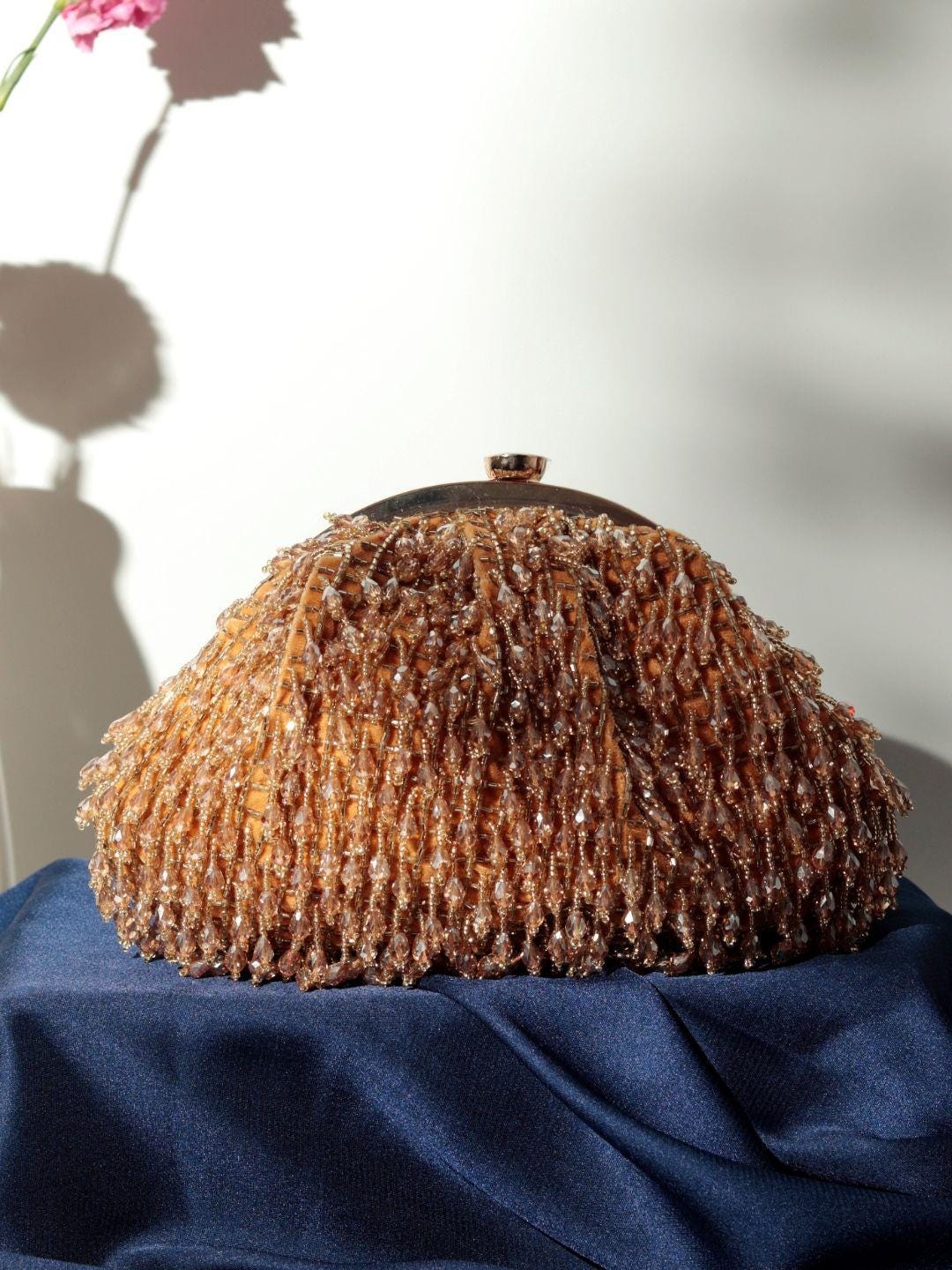Gold Embellished Potli Bag with Decorative Handle