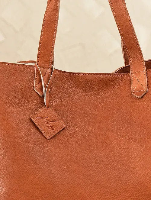 Brown Tan High Quality Genuine Leather Tote Bag