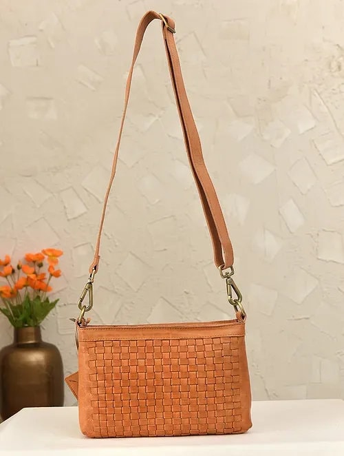 Brown Tan High Quality Genuine Leather Sling Bag