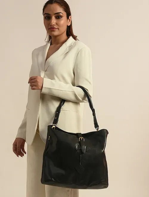 Black High Quality Genuine Leather Shoulder Bag