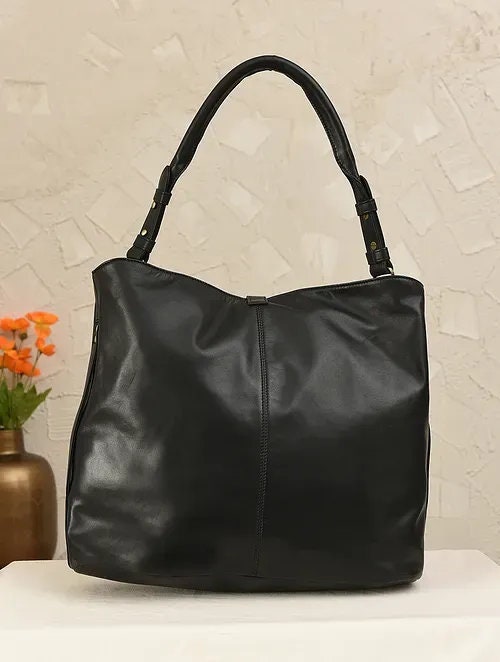 Black High Quality Genuine Leather Shoulder Bag
